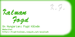 kalman fogd business card