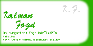 kalman fogd business card